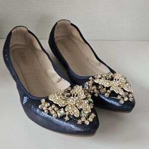 Guansito Navy Butterfly‎ Rhinestone Ballet Flats